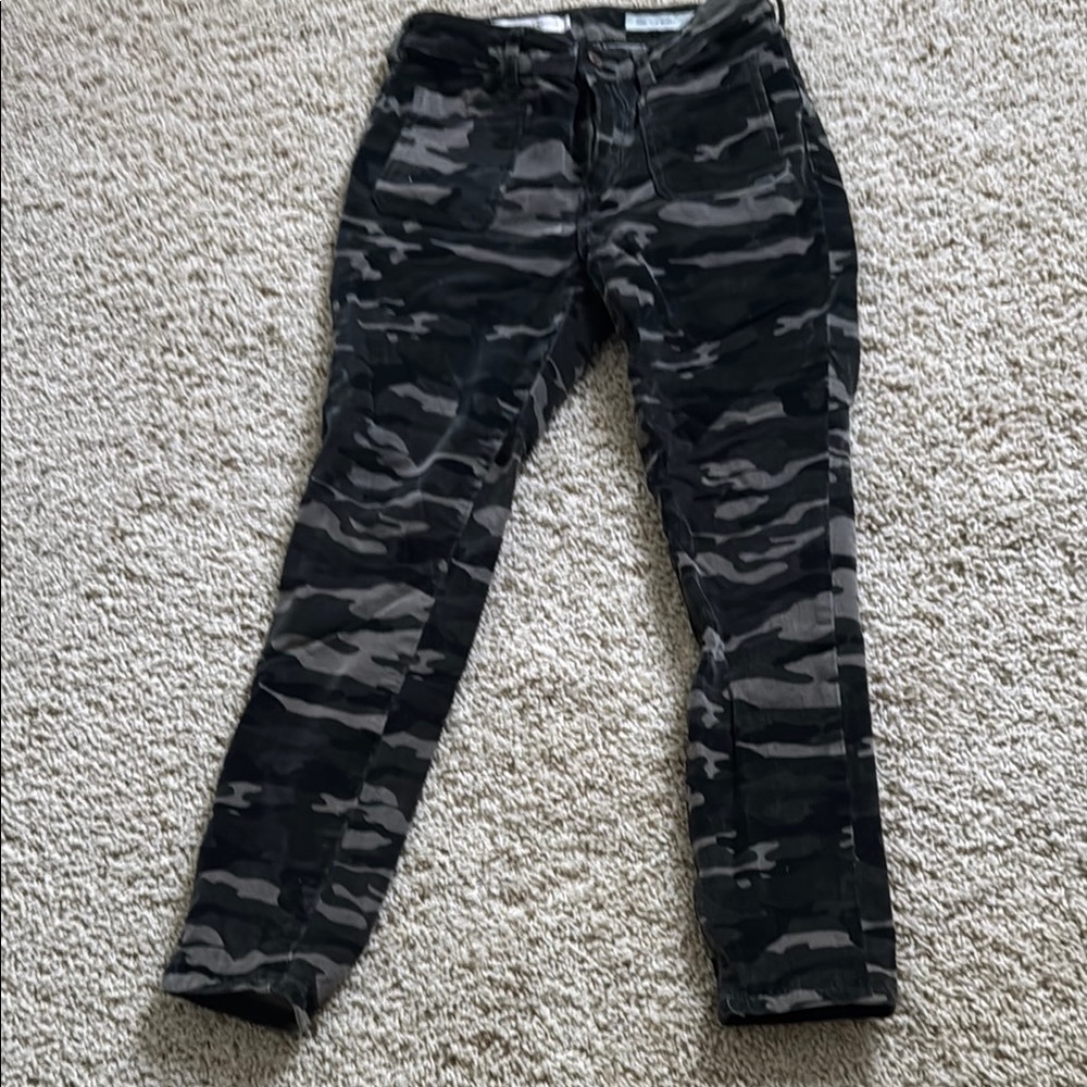 Anthropologie Camouflage Fine Corduroy Pants with front square pockets